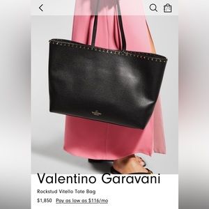 Beautiful Valentino Garavani Black Pebbled Leather Tote with Rock Stud Trim.